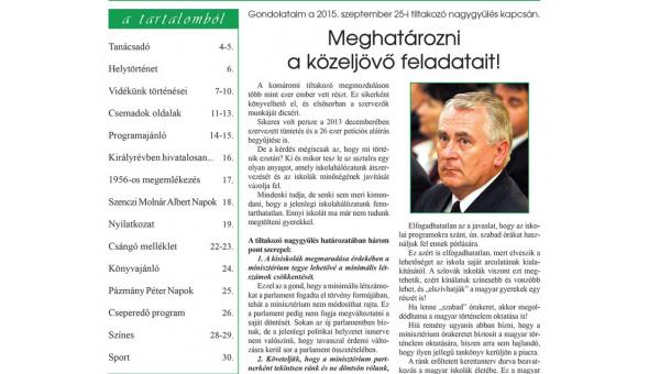 Megjelent a TERRA Hírújság novemberi száma (2015)