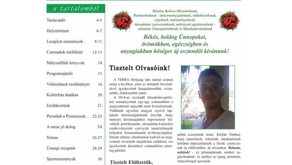 Megjelent a TERRA Hírújság decemberi száma (2014)